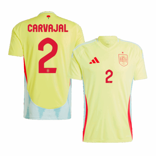 CARVAJAL #2 Spain Away Soccer Jersey EURO