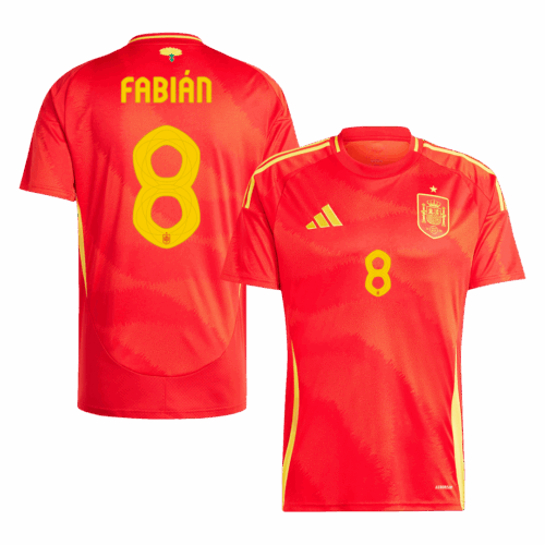 FABIÁN #8 Spain Home Soccer Jersey EURO