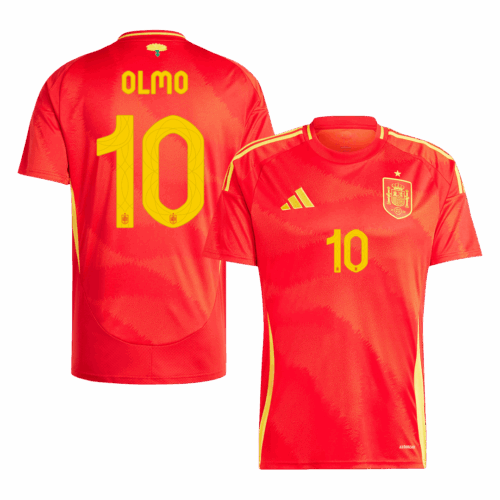 OLMO #10 Spain Home Soccer Jersey EURO