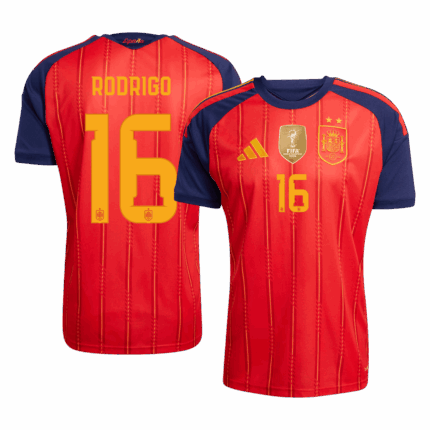 RODRIGO #16 Spain Champion Edition Home Soccer Jersey World Cup 2026