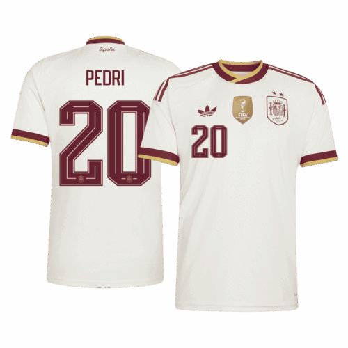 PEDRI #20 Spain Champion Away Soccer Jersey World Cup 2026
