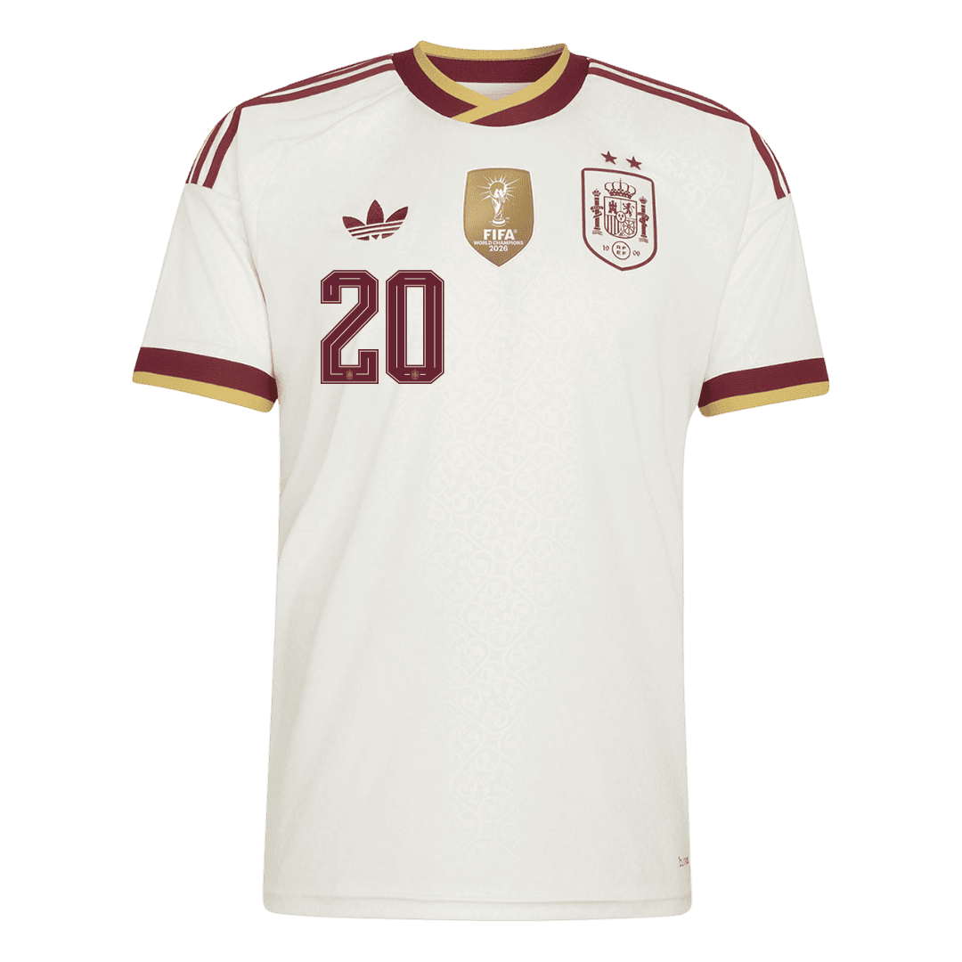 PEDRI #20 Spain Champion Away Soccer Jersey World Cup 2026