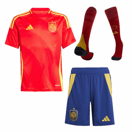 Spain Home Kids Soccer Jerseys Full Kit EURO