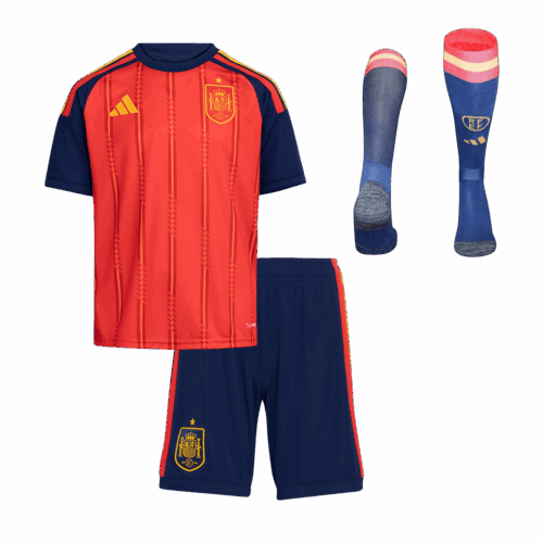 Spain Home World Cup Kids Soccer Jerseys Full Kit 2026