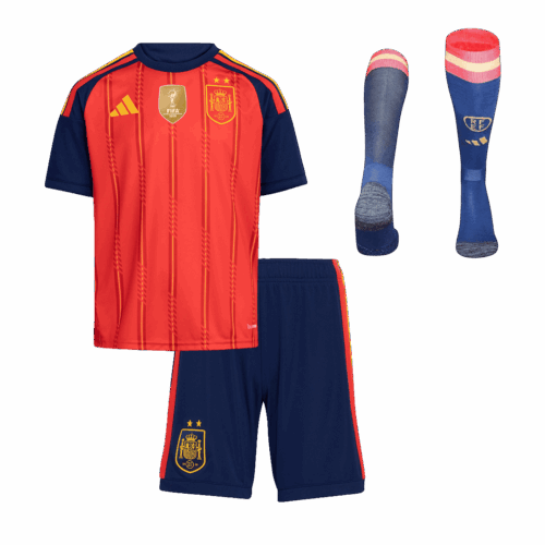Spain Champion Home Kids Soccer Jerseys Full Kit World Cup 2026