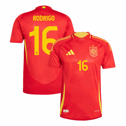 RODRIGO #16 Spain Home Authentic Soccer Jersey EURO