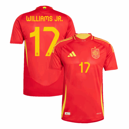WILLIAMS JR. #17 Spain Home Authentic Soccer Jersey EURO