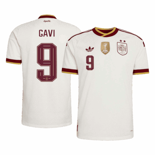 GAVI #9 Spain Away Player Version Jersey World Cup 2026 - Champion