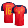 RODRIGO #16 Spain Home Soccer Jersey 2026
