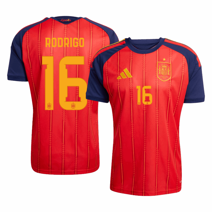 RODRIGO #16 Spain Home Soccer Jersey 2026