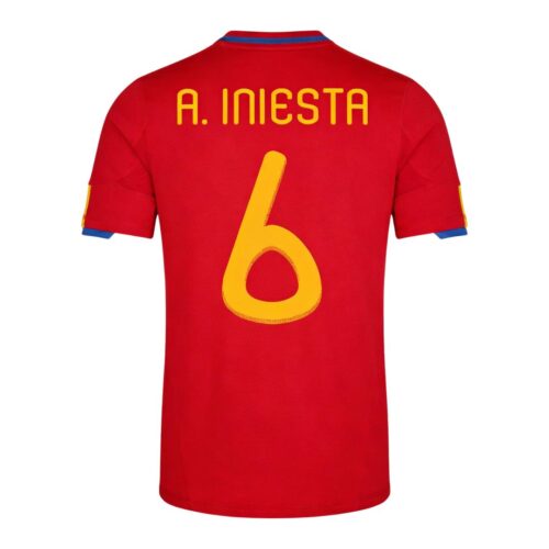 Retro Jersey A. INIESTA #6 Spain Home World Cup 2010