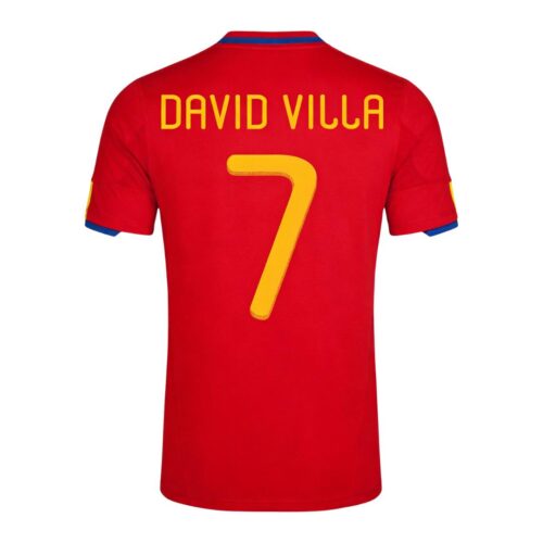 Retro Jersey DAVID VILLA #7 Spain Home World Cup 2010
